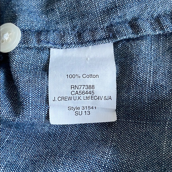 J.Crew chambray polka dot button up shirt XXS - Picture 5 of 6